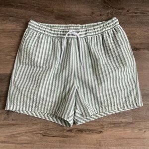 ASOS - Men’s Green Stripe Swim Trunks w/ Pockets